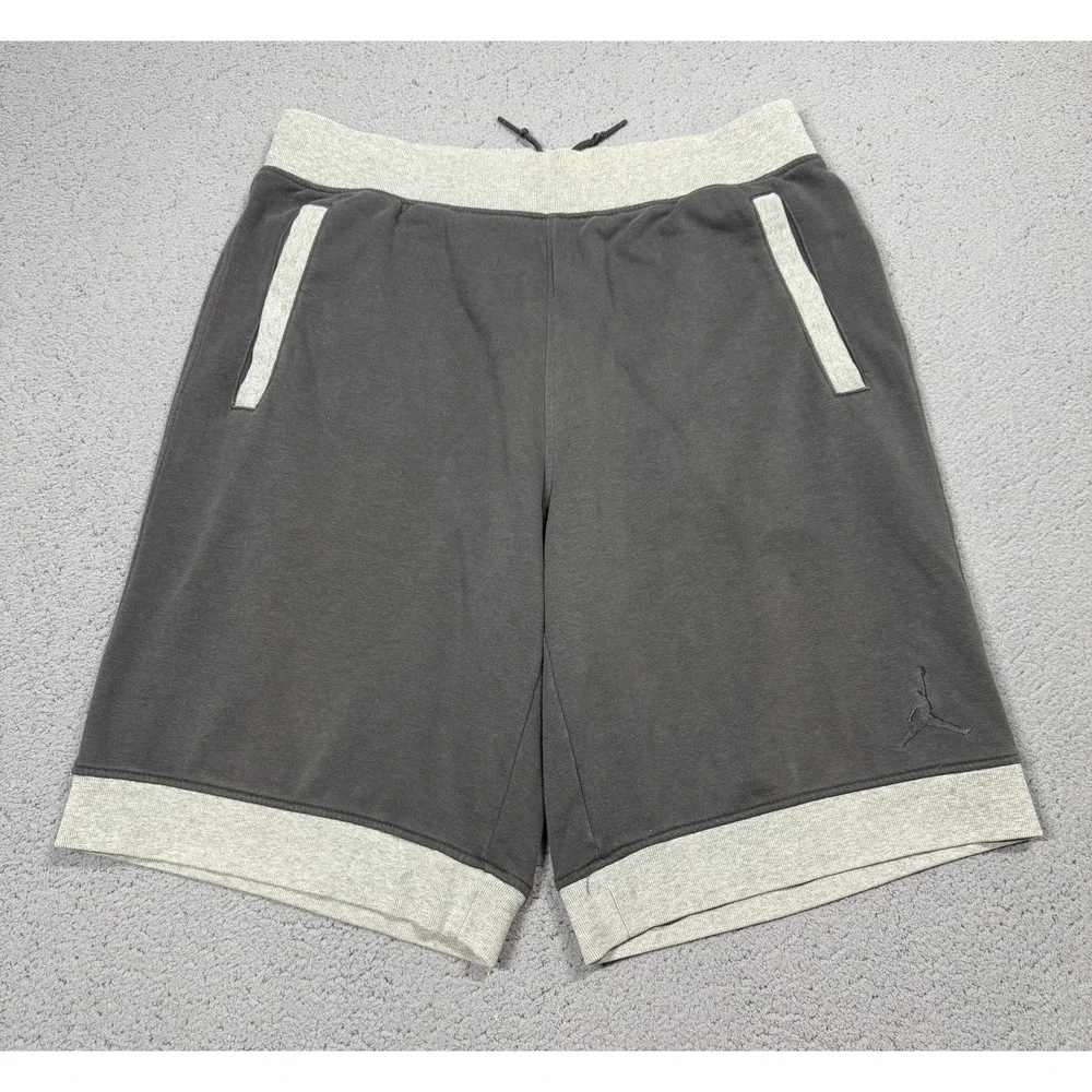 Jordan Sweat Shorts Mens XL Gray Fleece Basketball 11 Inseam Jumpman Athletic
